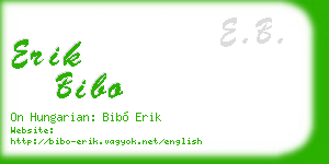 erik bibo business card
